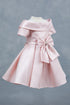 Baby Girls Off Shoulder Collar Bow Flower Girl Dress 6-24M